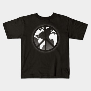 Global Peace Negative Space Stipple Kids T-Shirt